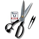 Schneiderschere 30,5cm EXTRA GROSS/400g – Profi Stoffschere für Leder & dicke Stoffe(KEINE Bastelschere) – für große Hände & Kraftschnitte – Edelstahl, extra scharf – mit Fadenschneider & Geschenkbox
