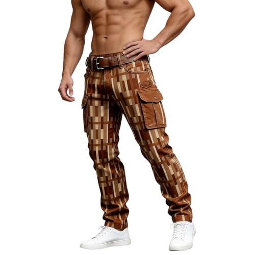 Pantalon cargo homme de travail en coton avec rallonge bouton et genouillère