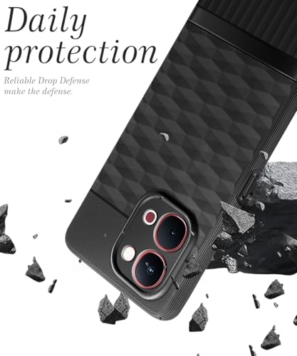 Image of WOW IMAGINE Back Cover for iQOO Z11x | Vivo T5x 5G with Hexa Cube Design | Ultra Slim Soft Rubberised Case | Inner Velvet Fabric | Flexible Mobile Case | Camera Protection - Black