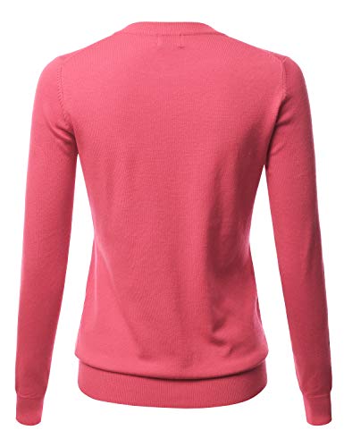 Image of LALABEE Women's Crew Neck Gem Button Long Sleeve Soft Knit Cardigan Sweater