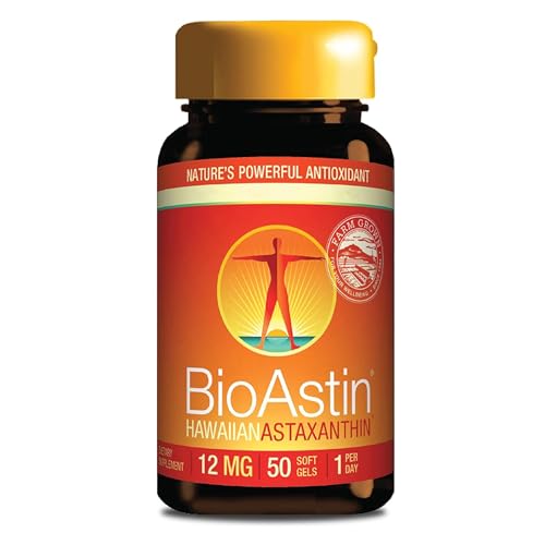 Nutrex Hawaii BioAstin Astaxanthin 12mg softgels – Astaxanthin Supplement, Natural Astaxanthin Formula, 50 softgels, one Capsule Every Two Days