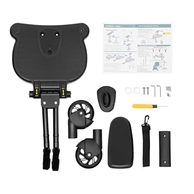 Universal Stroller Board 2-in-1 with Removable Seat, 360° Wheels, 13x10 Platform 55 lbs Capacity – Buggy Board for Toddler Ride-3-7 Years(Black)