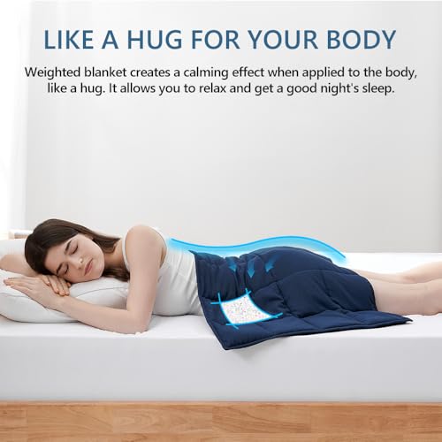 L'AGRATY Weighted Lap Pad 7lb: Small Weighted Blanket for Adults - Cooling, Portable Travel - Washable All-Season (29" x 24")