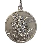 medalla milagrosa san miguel Caja Regalo - Made in Italy Medalla de San Miguel Arcángel - Hecha de Alto Relieve - Tamaño grande - Big Size - 32 mm