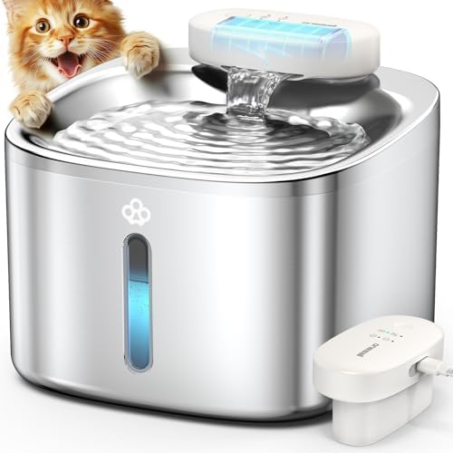 oneisall Wireless Cat Water Fountain, 3.5L/118oz Battery Operated...