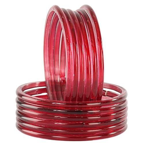 Image of STYOLLO Viral Jelly Transparent Plain Glass Chudi Set For Women & Girls | Traditional Bangle Set | Stylish Bangles For Girls | Ethnic Wedding, Festive & Daily Jewelry | Classic Designer Churi - Set Of 12