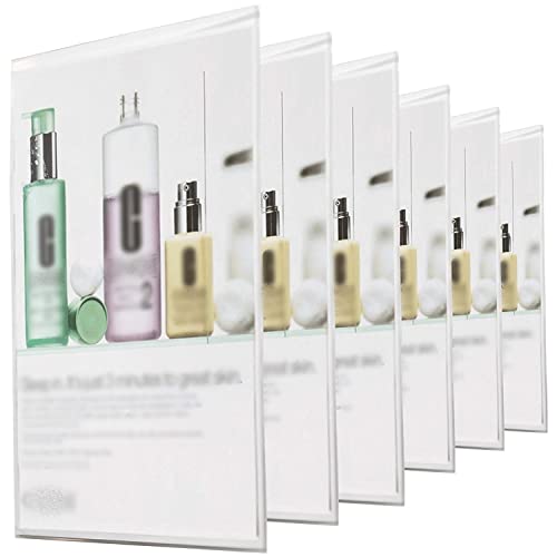 Wall Mount Acrylic Sign Holder [Set of 12] with Adhesive! Clear Heavy Duty Sign Holder 8.5 x 11 inches Portrait! or 11 x 8.5 Landscape! Perfect for Home, Office, Store, or Restaurant