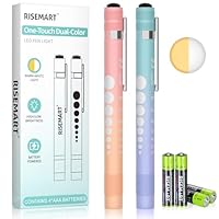 RISEMART Pupillenleuchte Diagnostikleuchte, 2 Stück Rettungsdienst Zubehör mit Warmes/Weiß Licht,Pupillenmessgerät und Lineal für Krankenschwester Studentische (Farbverlauf blau-lila + rosa-orange)