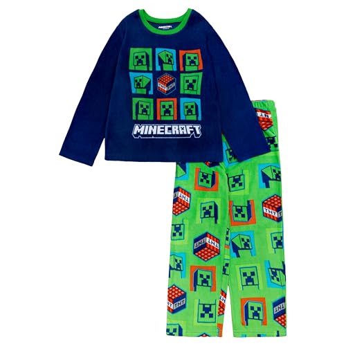 Minecraft Boys 2-Piece Loose-fit Pajama Set Soft & Cute for Kids 8