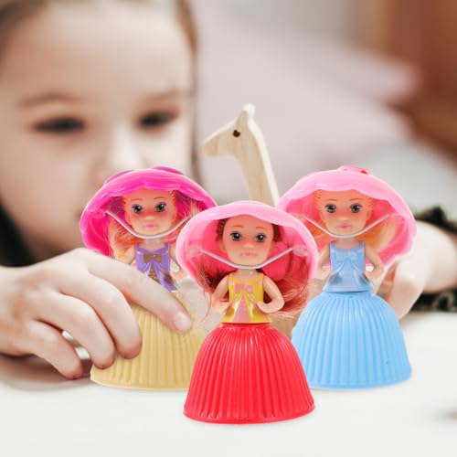 3PCS Mini Muñeca Princesa Cupcake para Niñas miniatura 5