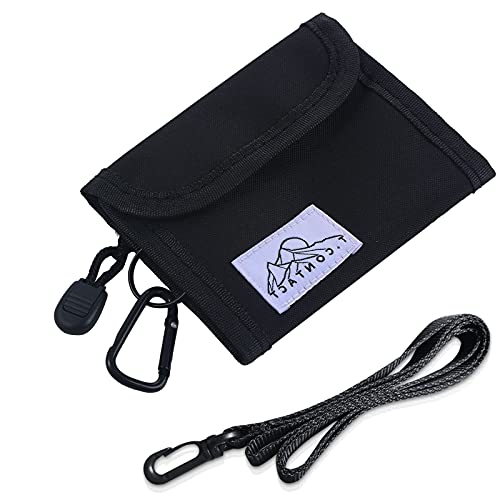 T.CONTACT Neck Wallet Lanyard Wallet with Zipper Coin Purse Card Holder for Men Women Boys Kids Gifts for Dad Card Holder for Men(Black)
