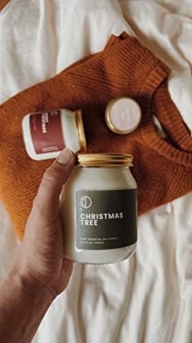 OCTŌ Candle ' Christmas Tree ' | Essential Oil Candle | Long Burning 100% Natural Candle up to 60 Hours | Perfect Gifts for Christmas