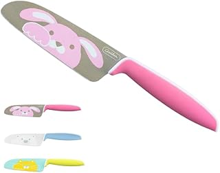 子供包丁 お手伝いセット 両面使えるまな板付き 子供向け包丁 子ども包丁 日本製 両刃 左利き対応 キッズナイフ ステンレス 食洗器可 本格派 富士カトラリー 安心 安全 金属加工の町 新潟 燕三条 国産 グーテ (ピンク単品(うさぎ))