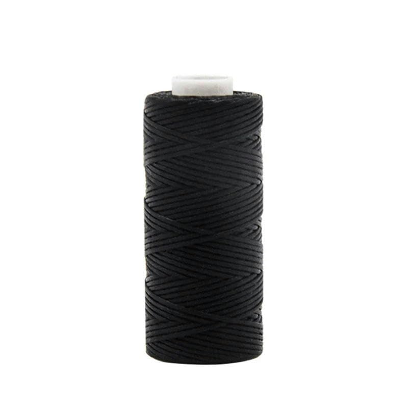 Nici do szycia，Nić poliestrowa Nici do szycia, nici do szycia ręcznego, nici woskowane, płaska woskowana linia do szycia, majsterkowanie(Black)