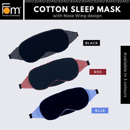 Friends Of Meditation 100% Cotton Sleep Mask | Light Blocking Sleep Eye Mask, Comfortable & Soft, Night Eye Mask For Travel | 100% Blackout W Nose Wire & Adjustable Band (Black) - Image 8