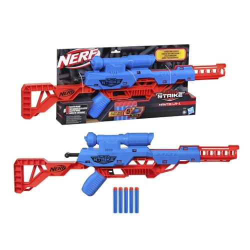 Image of Nerf Alpha Strike Mantis LR-1 Dart Blaster with Targeting Scope and 5 Official Nerf Elite Foam Darts - Easy Load Prime Fire | Ages 8+ | Birthday Gift for Kids (Pack of 2)