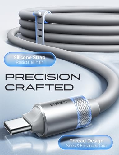 LISEN USB C Cable 10FT, Chubby 100W USB C to USB C Fast Charging Cable, Soft Silicone Long USBC to USBC for iPhone 17 Air 16 15 Pro Max, Samsung S25, MacBook Pro/Air, Switch 2, iPad image 9