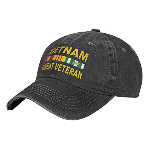 YINGJIE Vietnam Combat Veteran Baseball Caps Unisex Adjustable Sun Hat Can Be Washed Leisure Dad Hat Black, One Size