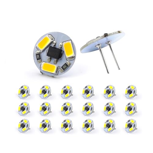 eufeifeiegds 20 ی^ 12V G4 LED 3LEDS SMD5730 PCB Wt[hpLEDd F NX^Cg VfAƖd(20pcs warm white)
