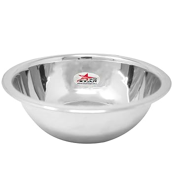 NUTRI STAR Stainless Steel Solid Mixing Bowl, Diameter 10 Inches, Height 4 Inches, Capacity - 1500 ml, Colour - Steel Grey, Pack of 1