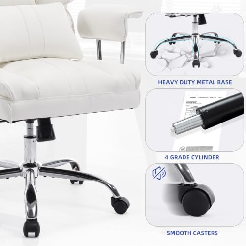 Heavy Duty Office Chair Big and Tall Gaming Chair for Heavy People,White — view 5