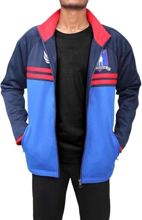 Mens Football Coach Track Blue Jacket | Football Track Blue Jacket - Image 2