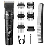 【2026新登場・Type-C充電式・IPX7全身防水】バリカン ヘアーカッター 電動バリカンメンズ 3段階スピード調節 5段階刈り高さ 10種類ガイドコーム 知能LEDディスプレイ 大容量バッテリー搭載 低騒音設計 安全ロック付き スキカット 交流式 コードレス 軽量 坊主 子供 家庭用 散髪用 業務用 日本語説明書付き