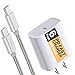 USB-C Fast Power Adapter Boxgear -for Latest iPad Pro (3rd Generation 11-inch and 12.9-Inch) 18W PD Quick Wall Charger with 6.6 Feet Braided USB-C Cable for Google Pixel 3, Note 10, Galaxy S10, White