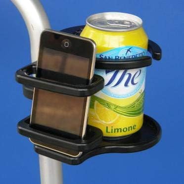 Combination Cell Phone/Adjustable Drink Holder for Mobility Products | A0015 (3.7" x .77")