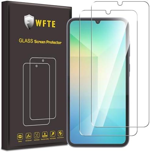 WFTE [2-Pack Screen Protector for Samsung A06,Anti-Scratch,High Transparency,Anti-fingerprint,Bubble-Free,Dust-Free Premium Tempered Glass Screen Protector For Samsung Galaxy A06 (6.7")