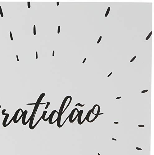 Arte Maníacos Quadro Decorativo Tipo Placa Gratidão - 46 x 32.5 cm, Branco,