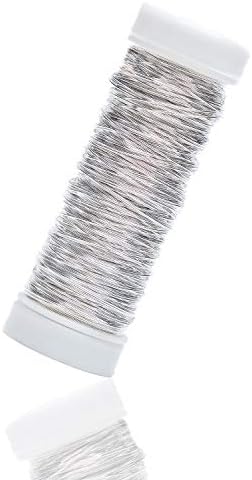 TALVANI Jewellery Wire, Craft Wire, High-Quality Wire for Crafts, Premium Flower Wire, Improved Jewellery Wire for Decorating in Silver, Diameter 0.30 mm, 50 m