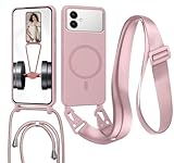 MBSLFY Magnetische Handykette für Samsung Galaxy S26 Edge Hülle mit Band, Handyhülle Kompatibel mit MagSafe, mit Abnehmbar Kordel Umhängen Handy Schutzhülle für Samsung Galaxy S26 Edge, Hell Pink