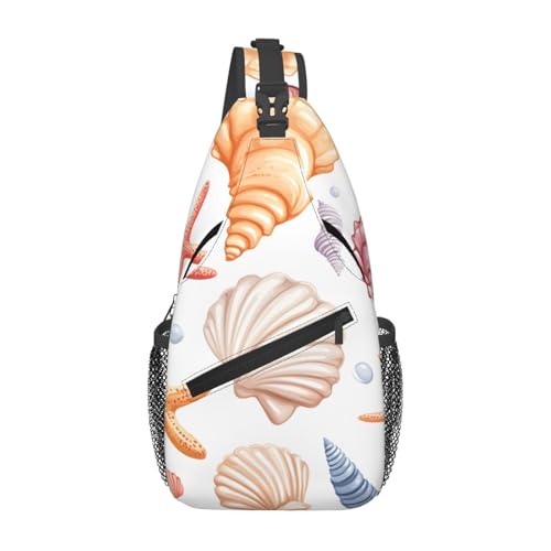 Mochila tipo sling unisex ligera con estampado estrella de mar