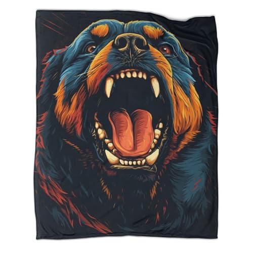 Couverture polaire Rottweiler flanelle microfibre 100x130 - 2