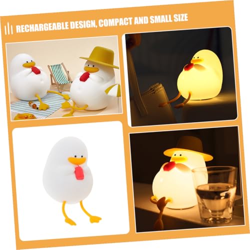 Lámpara de mesa de noche de silicona en forma de pato recargable miniatura 5