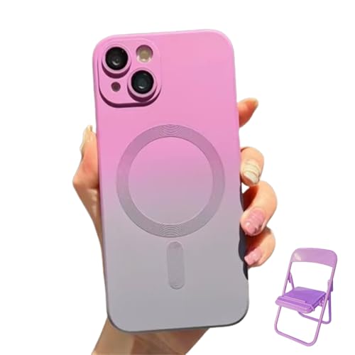 Zentric Gradient Magnetic Lens Cover for iPhone Case, Zentric Gradient Magnetic Liquid Silicone Phone Case, Zentric Phone Case for iPhone Case 11 12 13 14 15 Pro Max (B,Phone 13 PRO)