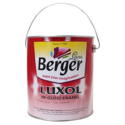 Image of BERGER Luxol Hi Gloss Enamel Smoke Grey 4Ltr