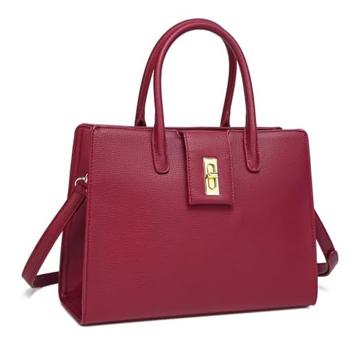 Bolsa Feminina Tote Bag média para Notebook 13" com Alça de Mão e Transversal Couro Sintético com Zíper e Bolsos Internos Casual e Elegante (Vermelho)