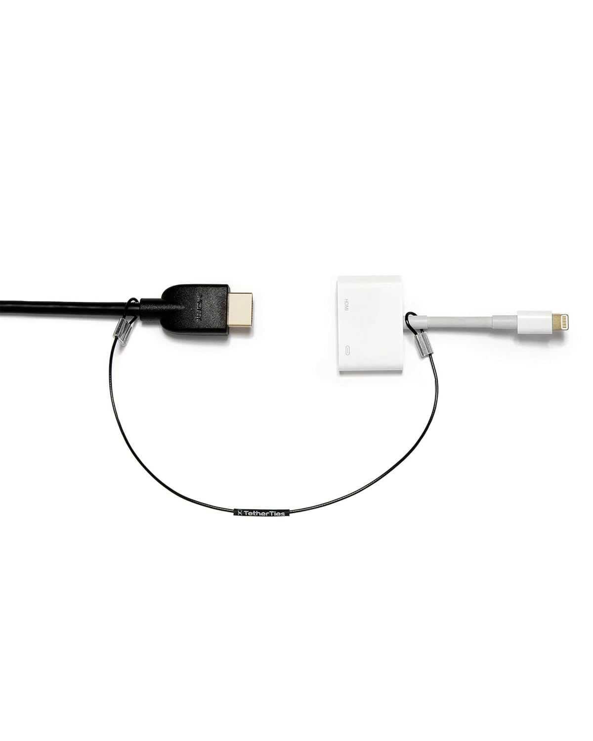 Patented Pre-Assembled Adapter Ties - Anti-Theft Cable Locks for Tools, Dongles, Tethers, Computer adapters. Steel Cable, Security Lock, Easy Installation