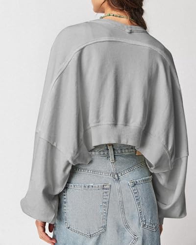 Image of Kedera Women's Cropped Sweatshirts Bolero Shrug Sweater Long Sleeve Open Front Cardigan Workout Jackets Y2K Gym Fall Top