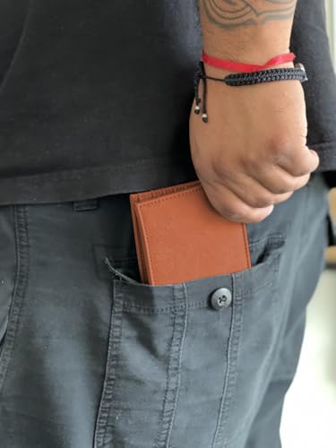 LaserGram Faux Leather Bi-Fold Wallet, Rhinoceros, Personalized Engraving Included (Dark Brown)4