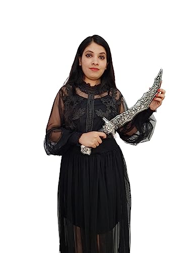 Image of BookMyCostume Medieval Weapon Crooked Sword Plastic Toy Kids & Adults Fancy Dress Costume Accessories for Kids & Adults Silver
