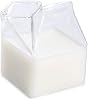 GMWD Milk Jug Glass, Milk Carton Container Milk Box Shaped Cup Glass Milk Box Container Transparent Irregular Cup 250ml