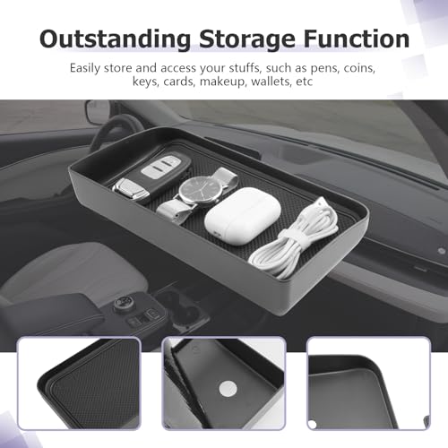 Image of LUWU 2026 Mustang Mach E Dashboard Storage Tray Compatible with Ford Mustang Mach E 2021-2026 Accessories Center Console Display Box Hidden Organizer Tray Behind Screen (Only Fit for 15.5inch Screen)