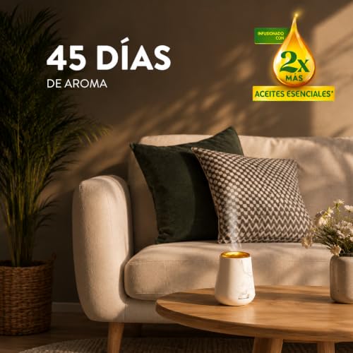 Miniatura 5 de Air Wick Essential Mist, Ambientador difusor de aceites esenciales que brilla al liberar vapor, con aroma a Flor de Cerezo y Frambuesa infusionado con 2 veces más aceites esenciales