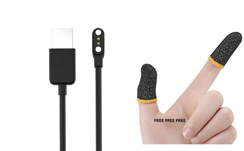 Noise Colorfit Pulse Grand Smartwatch Charger 2 Pin Usb Fast Charger Magnetic Charging Cable Adapter (Smart Watch Charger 2 Pin), Black