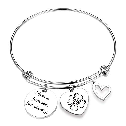 Ohana Forever for Always Family Bracelet Inspirational Bracelet Gifts for Women Ohana Means Family Bangle Hawaii Bracelet Gift for Lilo Stitch Fans