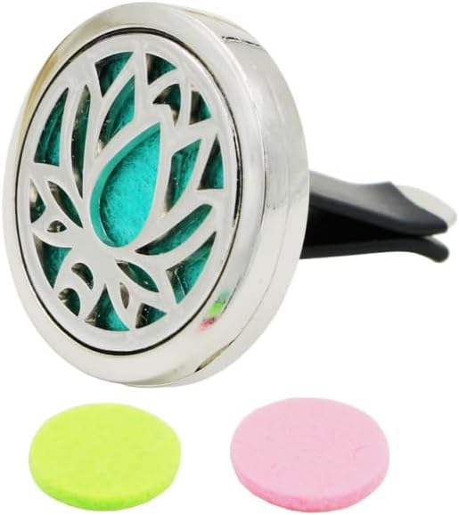 PRETYZOOM Car Diffuser Vent Clip with 2pcs Felt Pads for Aromatherapy - 30mm Aromatherapy Essential Oil Perfume Locket Compact for Vehicle Interior