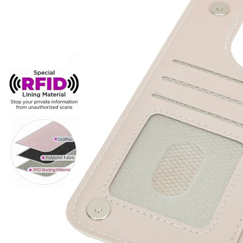 Image of uCOLOR for iPhone 13 Pro Max Wallet Case Magsafe with Card Holder Slot【Compatible with MagSafe】 Folio Flip PU Leather RFID Blocking Design (Pink Vintage Flowers, iPhone 13 Pro Max)